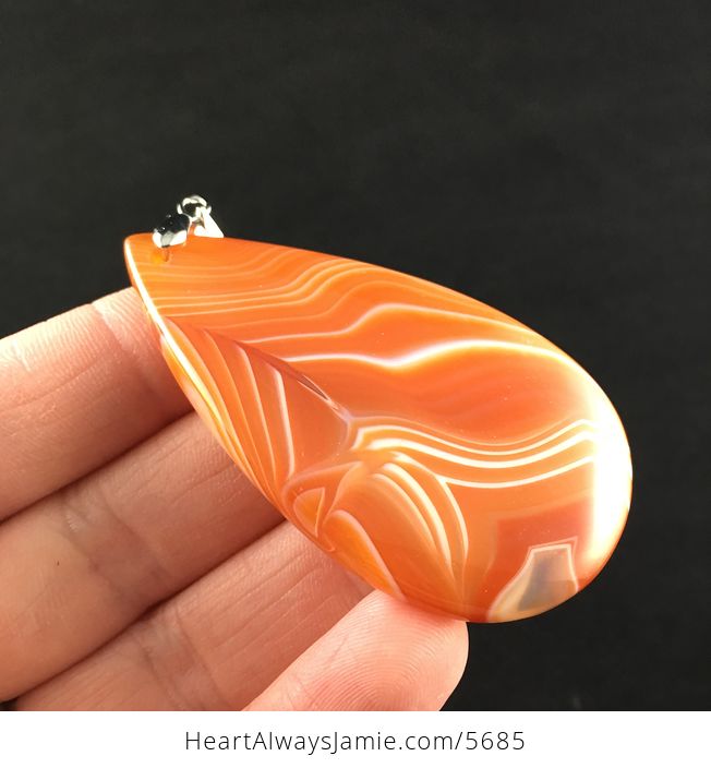 Orange Agate Stone Jewelry Pendant - #u83GHfeMcA0-4