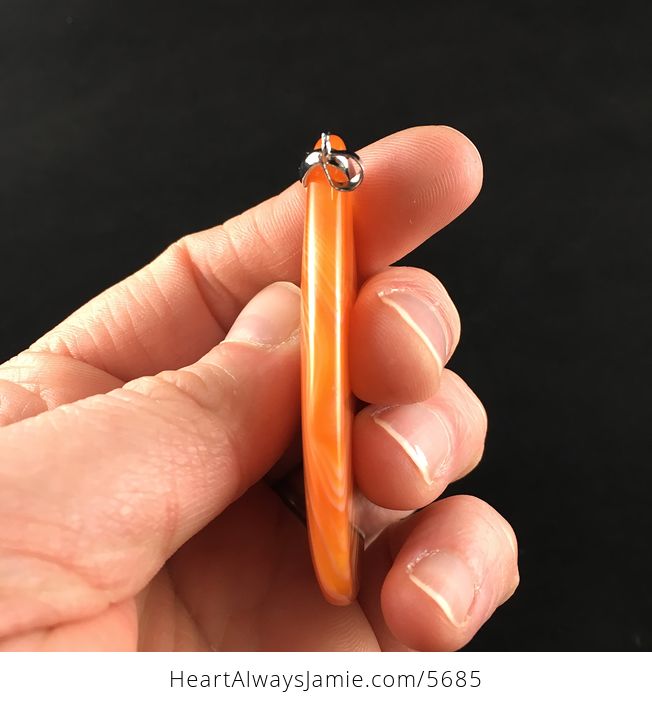 Orange Agate Stone Jewelry Pendant - #u83GHfeMcA0-5
