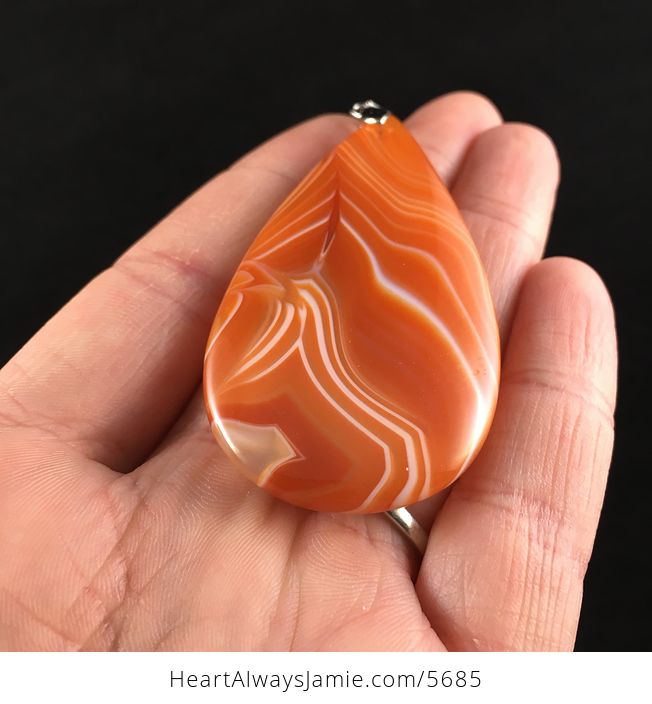 Orange Agate Stone Jewelry Pendant - #u83GHfeMcA0-2