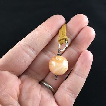 Orange Agate Stone Jewelry Pendant Necklace #dlfZldqA6Sg