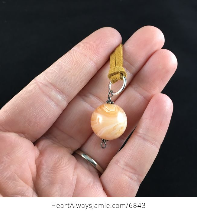 Orange Agate Stone Jewelry Pendant Necklace - #dlfZldqA6Sg-1
