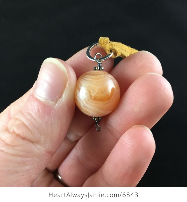 Orange Agate Stone Jewelry Pendant Necklace - #dlfZldqA6Sg-3