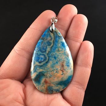 Orange and Blue Crazy Lace Agate Stone Jewelry Pendant #px7beEreNsg