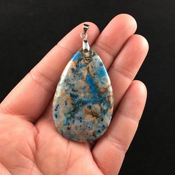 Orange and Blue Crazy Lace Agate Stone Jewelry Pendant #s1mbcdG5PYc