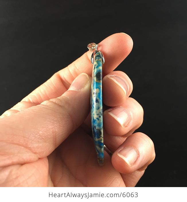Orange and Blue Crazy Lace Agate Stone Jewelry Pendant - #0O3DS2cKS8Q-5