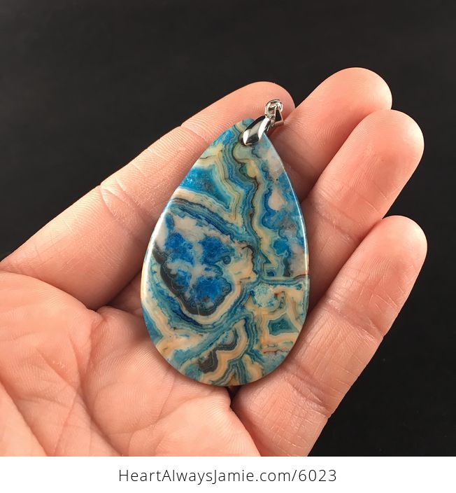 Orange and Blue Crazy Lace Agate Stone Jewelry Pendant - #px7beEreNsg-6