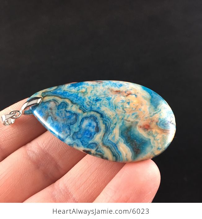 Orange and Blue Crazy Lace Agate Stone Jewelry Pendant - #px7beEreNsg-4
