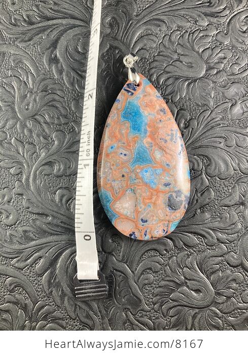 Orange and Blue Crazy Lace Agate Stone Jewelry Pendant - #uZoDBjCdKWs-3