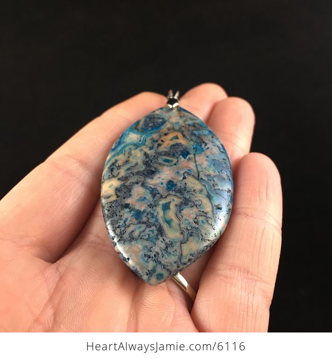 Orange and Blue Crazy Lace Agate Stone Jewelry Pendant - #zVi2K2QwMc8-2