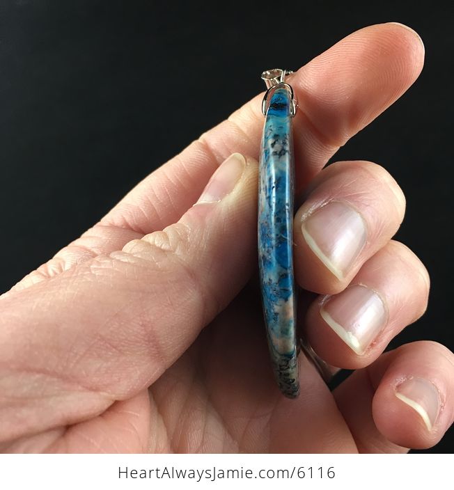 Orange and Blue Crazy Lace Agate Stone Jewelry Pendant - #zVi2K2QwMc8-5