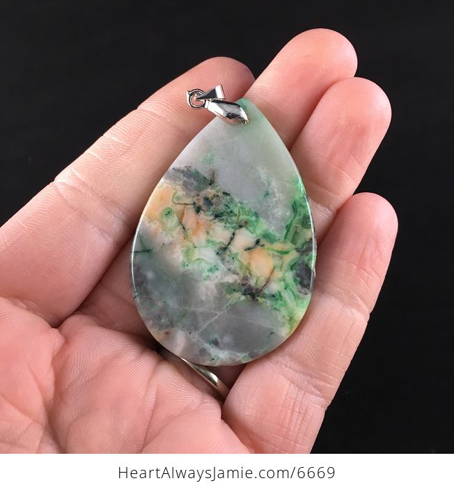Orange and Green Druzy Mexican Crazy Lace Agate Stone Jewelry Pendant # ...