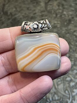 Orange and White Sardonyx Crystal Stone Pendant Charm #WjfPPlQeOPE