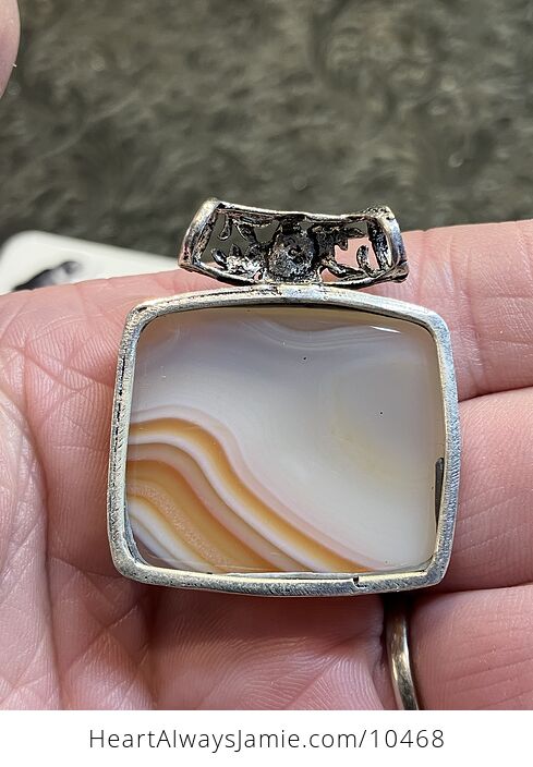 Orange and White Sardonyx Crystal Stone Pendant Charm - #WjfPPlQeOPE-5