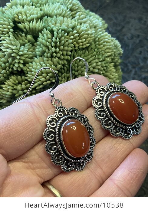Orange Carnelian Stone Jewelry Crystal Earrings - #Vi6wJvJGB9o-2