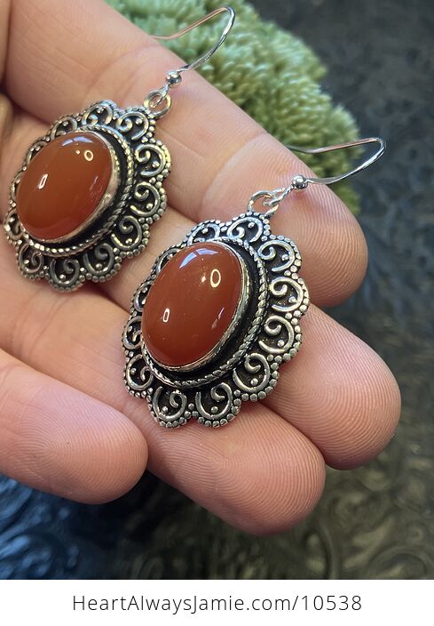 Orange Carnelian Stone Jewelry Crystal Earrings - #Vi6wJvJGB9o-3