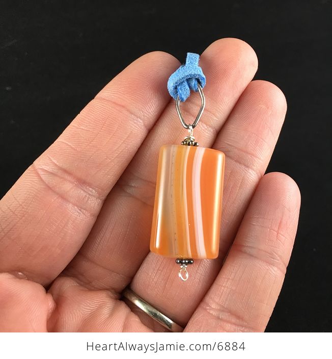Orange Carnelian Stone Jewelry Pendant Necklace - #9lpObgmNeWM-1