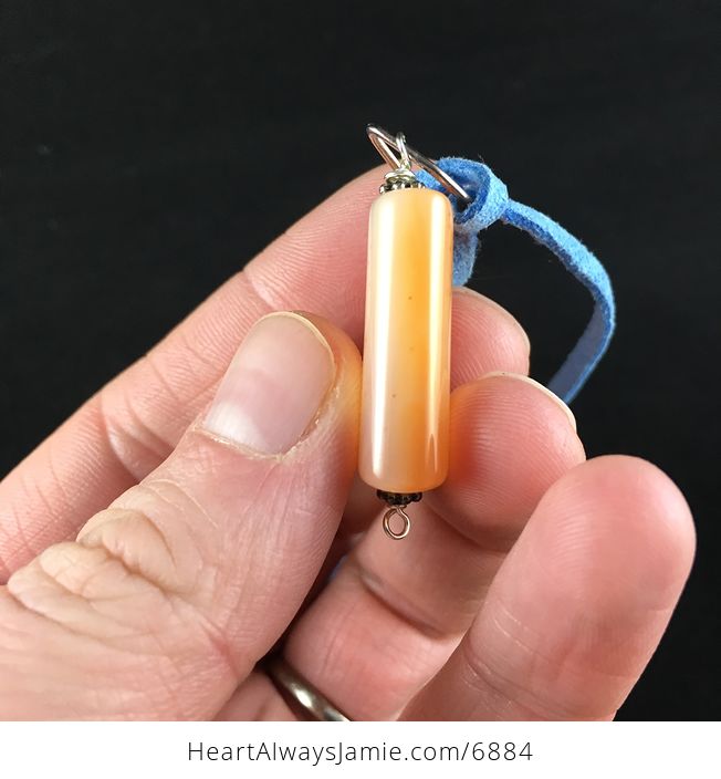 Orange Carnelian Stone Jewelry Pendant Necklace - #9lpObgmNeWM-3