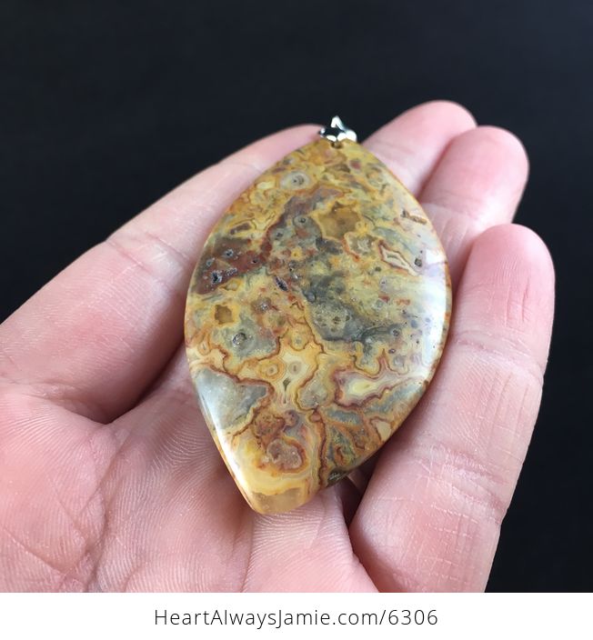 Orange Crazy Lace Agate Stone Jewelry Pendant - #9I3swHEzhqI-2
