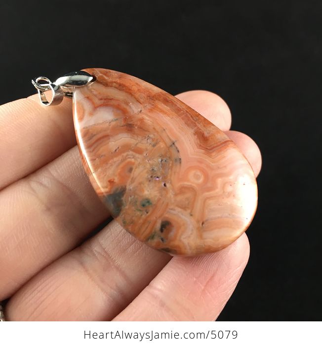 Orange Crazy Lace Agate Stone Jewelry Pendant - #rNkq1T2Zatg-3