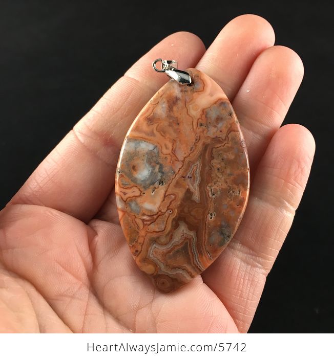 Orange Crazy Lace Agate Stone Jewelry Pendant - #wMHS7ycxYaM-6