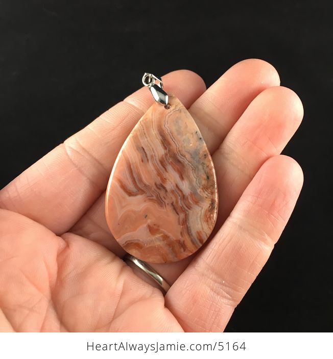 Orange Crazy Lace Mexican Agate Stone Jewelry Pendant - #qfsCvjkwg7Q-6
