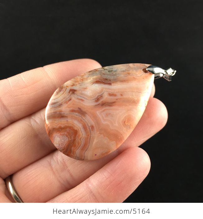 Orange Crazy Lace Mexican Agate Stone Jewelry Pendant - #qfsCvjkwg7Q-3