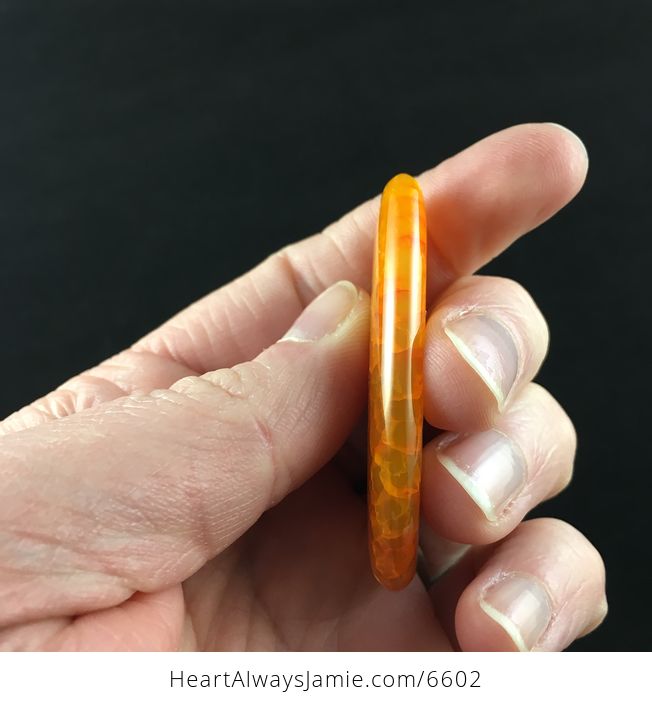 Orange Dragon Veins Stone Jewelry Pendant - #C9QSsh7LT88-5