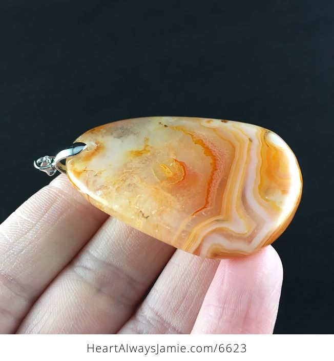 Orange Druzy Agate Stone Jewelry Pendant - #YIWD6g05gMQ-4