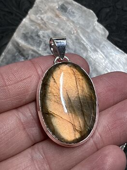 Orange Flash Labradorite Pendant Stone Crystal Jewelry #qkhkVbzGqQ0