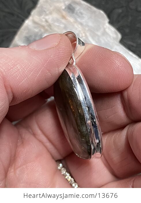 Orange Flash Labradorite Pendant Stone Crystal Jewelry - #qkhkVbzGqQ0-6