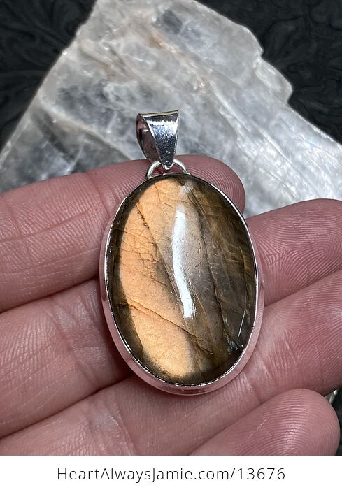 Orange Flash Labradorite Pendant Stone Crystal Jewelry - #qkhkVbzGqQ0-4