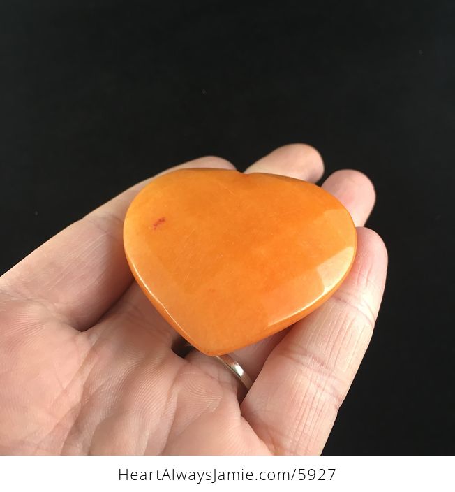 Orange Jade Stone Faceted Heart Shaped Cabochon - #H5NgKDznl3Q-2