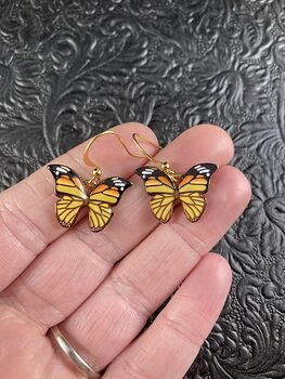 Orange Monarch Butterfly Earrings #iyX2SrRPRjw