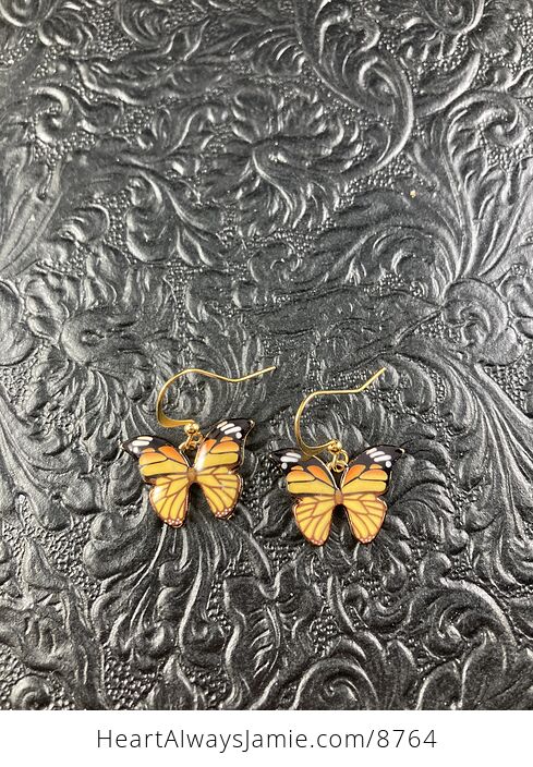 Orange Monarch Butterfly Earrings - #iyX2SrRPRjw-4