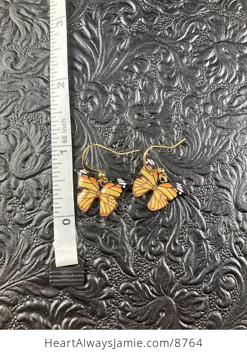 Orange Monarch Butterfly Earrings - #iyX2SrRPRjw-5