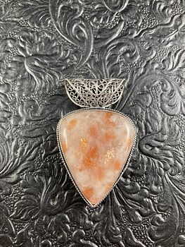 Orange Sunstone Crystal Stone Jewelry Pendant #01EzNKCecvU