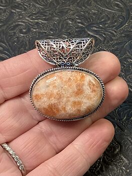 Orange Sunstone Crystal Stone Jewelry Pendant #wQJooSWxfq8