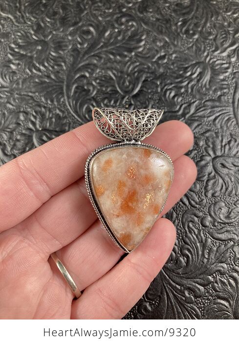 Orange Sunstone Crystal Stone Jewelry Pendant - #01EzNKCecvU-4