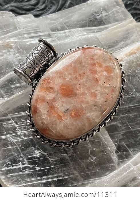 Orange Sunstone Crystal Stone Jewelry Pendant - #6aITc4UhWNw-3