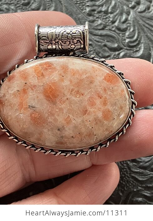 Orange Sunstone Crystal Stone Jewelry Pendant - #6aITc4UhWNw-5
