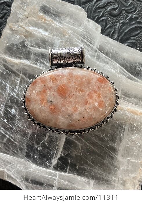 Orange Sunstone Crystal Stone Jewelry Pendant - #6aITc4UhWNw-2
