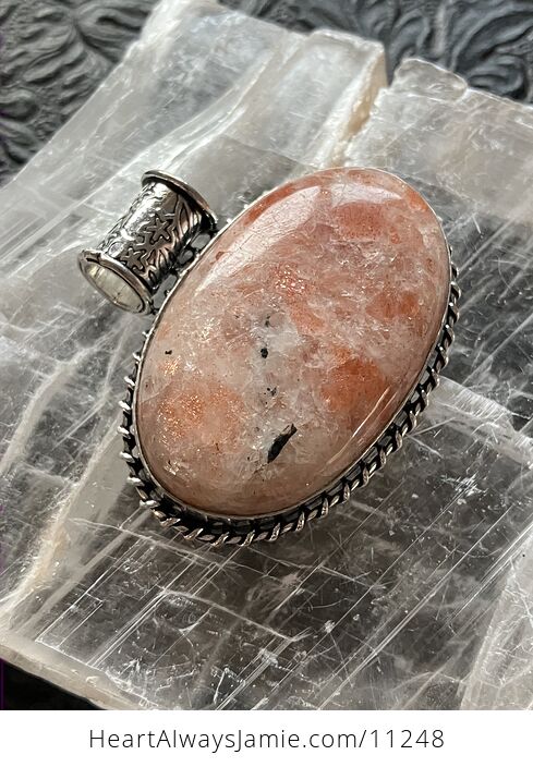 Orange Sunstone Crystal Stone Jewelry Pendant - #LEY9B2pV45s-2