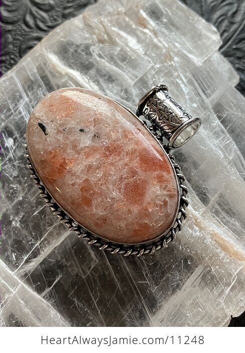 Orange Sunstone Crystal Stone Jewelry Pendant - #LEY9B2pV45s-3