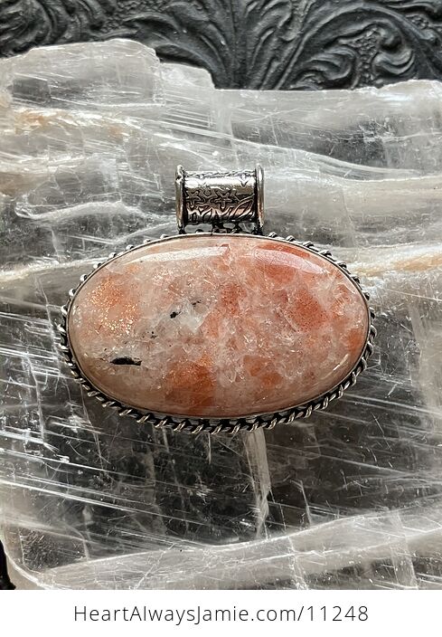 Orange Sunstone Crystal Stone Jewelry Pendant - #LEY9B2pV45s-1