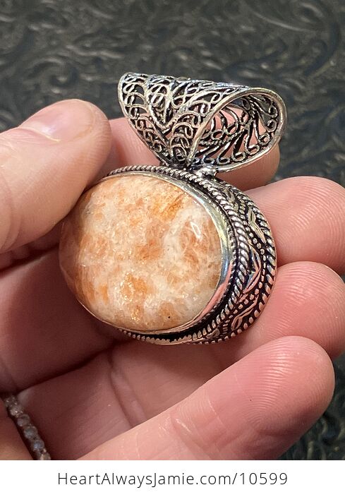 Orange Sunstone Crystal Stone Jewelry Pendant - #wQJooSWxfq8-4