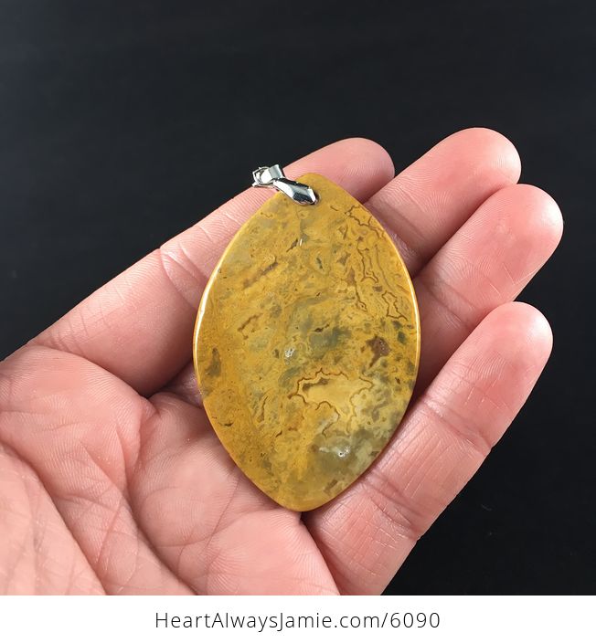 Orange Yellow Crazy Lace Agate Stone Jewelry Pendant - #xbEfBCy3e6E-6