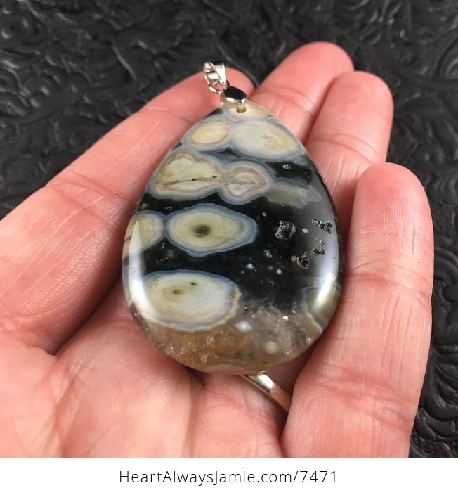 Orefield Ocean Jasper Stone Jewelry Pendant - #IwCEnSydvbk-2