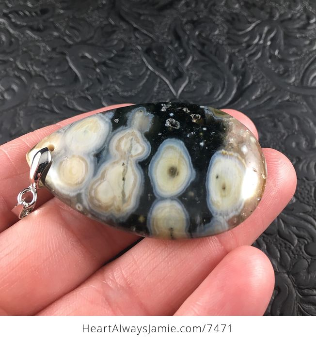 Orefield Ocean Jasper Stone Jewelry Pendant - #IwCEnSydvbk-4