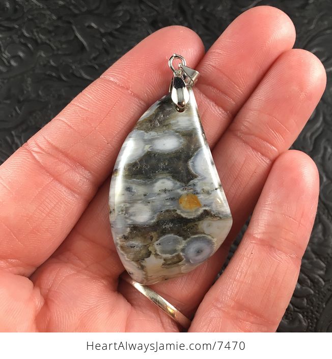 Orefield Ocean Jasper Stone Jewelry Pendant - #V9I96xfVv8E-1