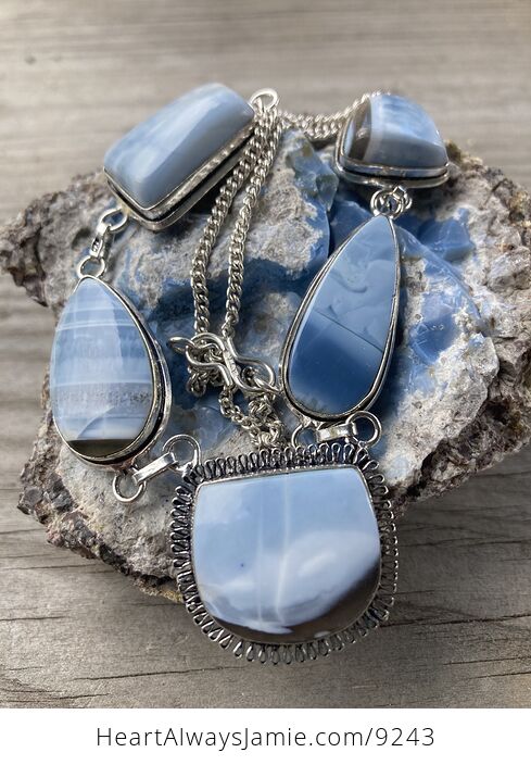 Oregon Owyhee Blue Opal Necklace - #MzP6nHjLBw8-1
